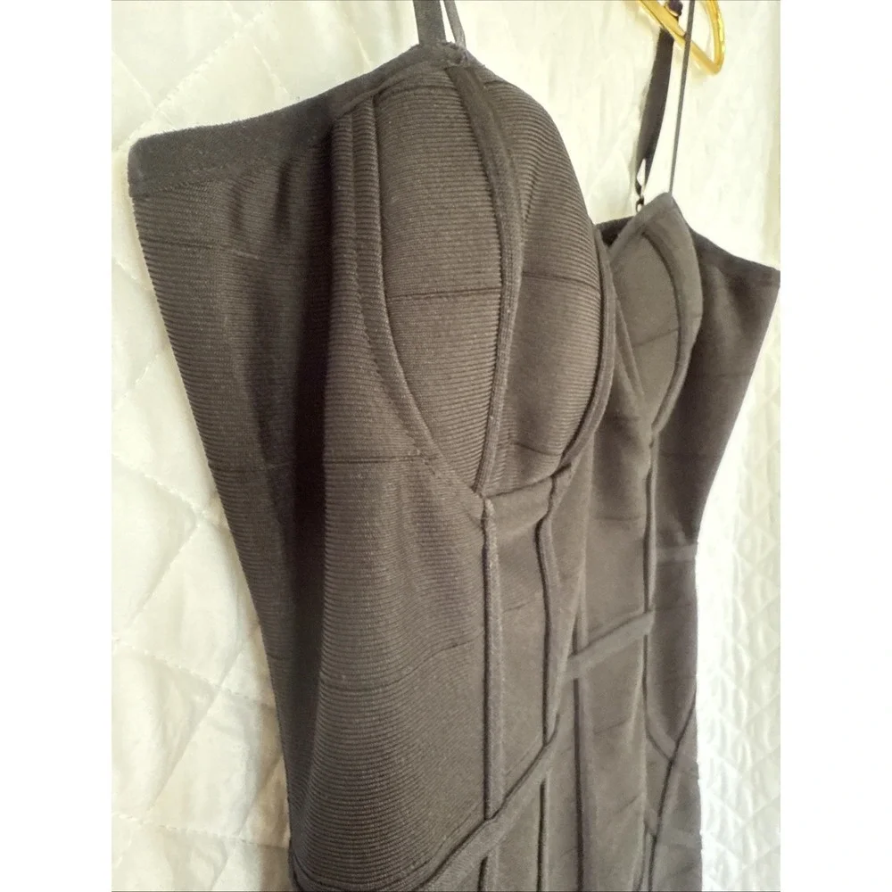 Bodycon Hot Haute‎ Monde Black Spaghetti Corset Dress Size L